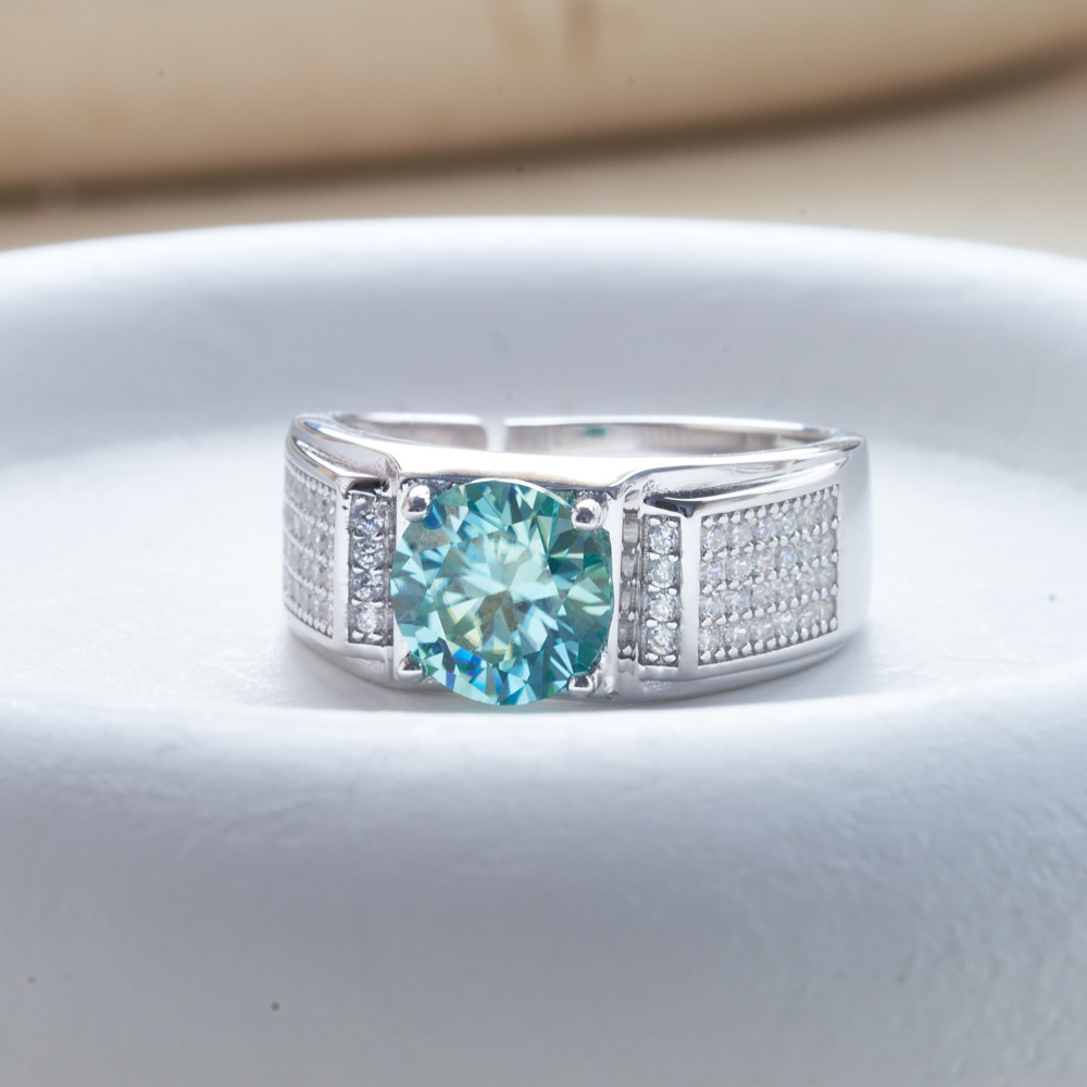 1 carat natural blue color moi - đánh giá và giá Moissanite Engagement Ring 1 Carat