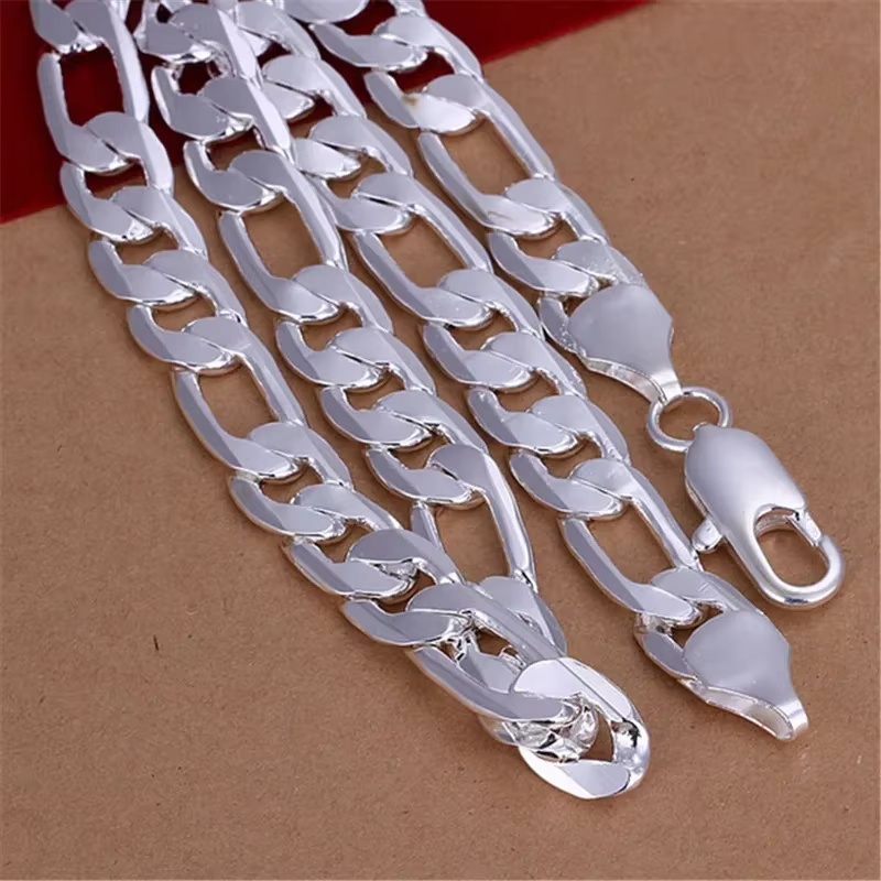 925 Sterling Silver Necklace F - đánh giá và giá Cuban Link Chain 12Mm