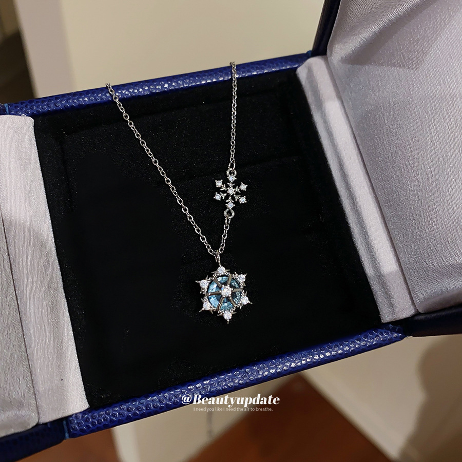 Sparkling Ice Crystal Snowflak - đánh giá và giá Layered Pendant Necklace Aesthetic
