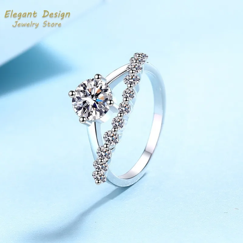 Crown of Love Platinum Pt950 W - đánh giá và giá Moissanite Engagement Ring 1 Carat