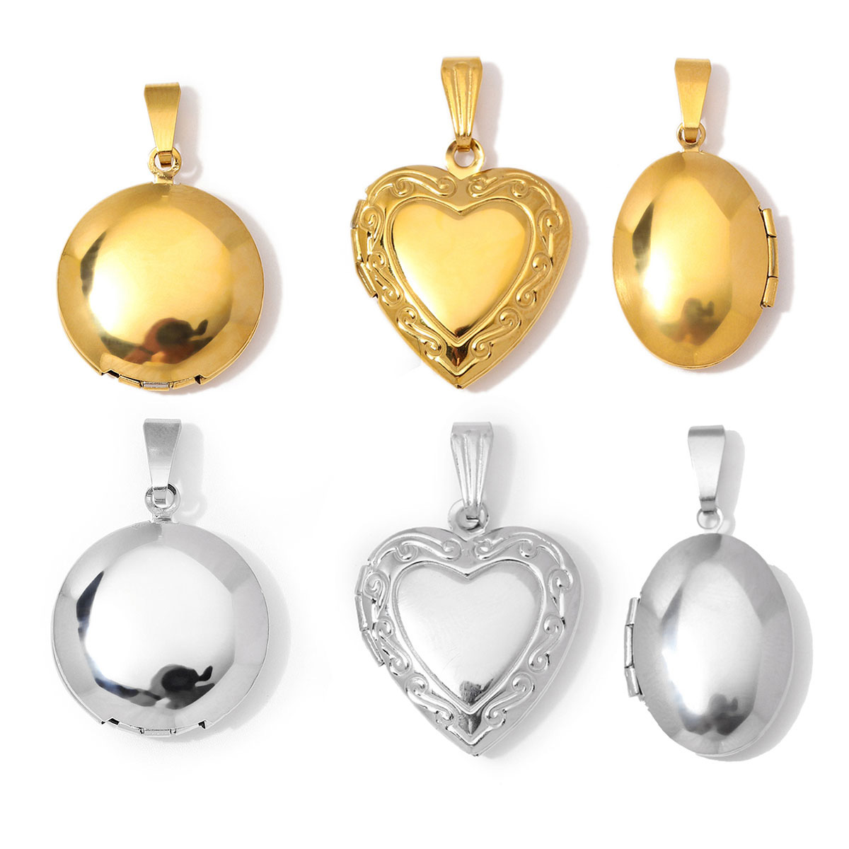 3pcs/Lot Wholesale Stainless S - đánh giá và giá Heart Locket Necklace Photo