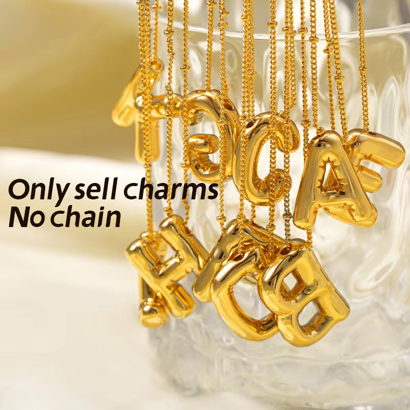 CARLIDANA Bubble 26 Letters Na - đánh giá và giá Initial Letter Necklace 18K Gold