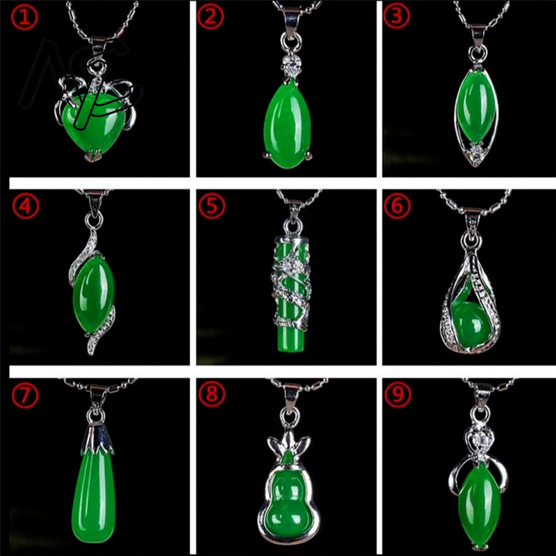 925 Silver Chinese Green Jade  - đánh giá và giá Necklaces